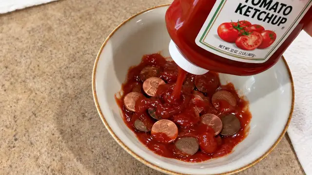 Video thumbnail for Pour Ketchup Over Pennies (This Is Genius)