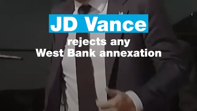 'Video thumbnail for JD Vance rejects any West Bank annexation by Israel'