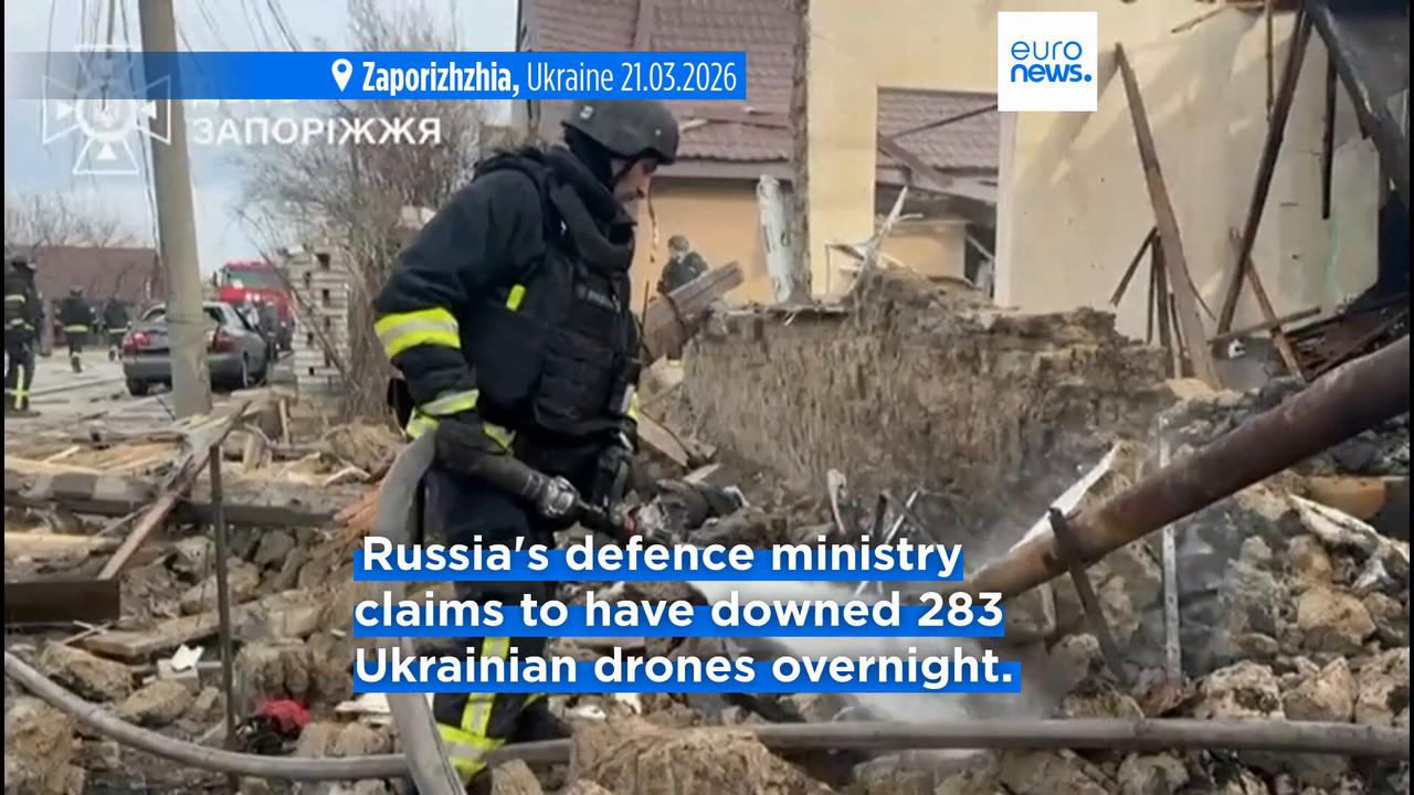Video thumbnail for Russia launches 154 drones over Ukraine, killing a couple at home and injuring their children