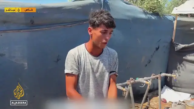 'Video thumbnail for Israeli drone strike kills children queuing for water in Gaza’s al-Mawasi ‘safe zone’'