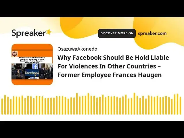Video thumbnail for Why Facebook Should Be Hold Liable For Violences In Other Countries – Former Employee Frances Haugen