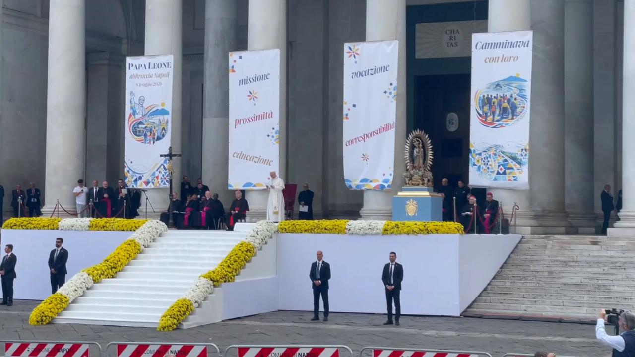 Video thumbnail for Italy: Pope Leo XIV meets faithful in Naples on anniversary of election.
