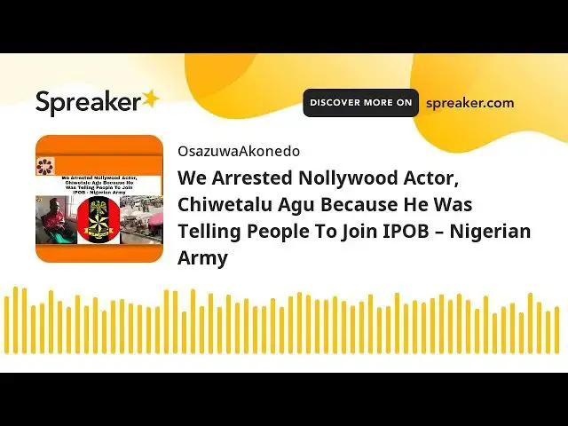 Video thumbnail for We Arrested Nollywood Actor, Chiwetalu Agu Because He Was Telling People To Join IPOB – Nigerian Arm