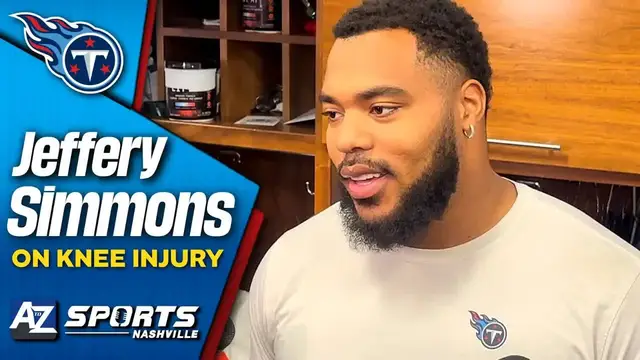 'Video thumbnail for Titans Jeffery Simmons discusses his knee injury, leading from the sidelines'