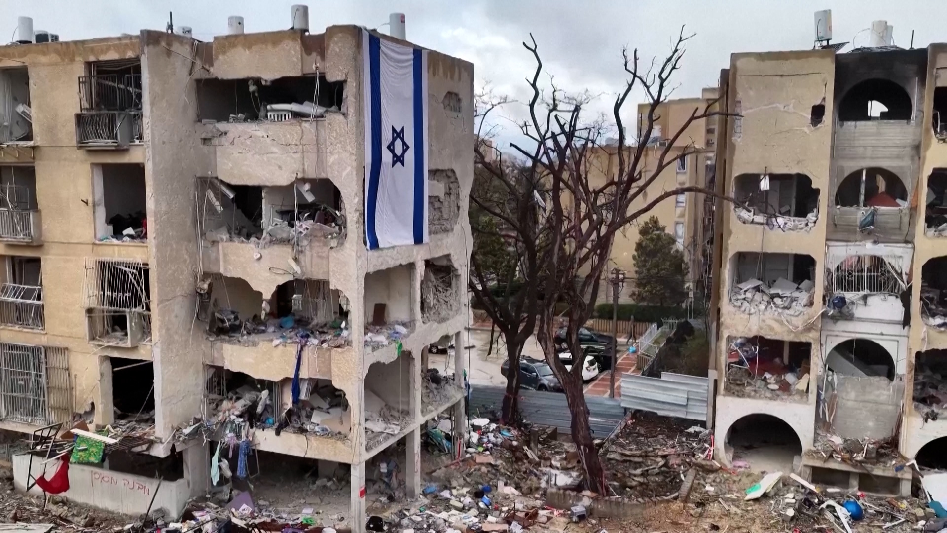 Video thumbnail for Drone reveals extent of Iranian missile damage in Israeli city of Arad