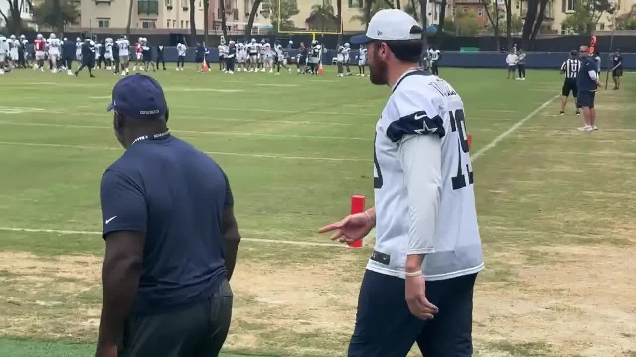 Video thumbnail for law nation sports: cowboys oxnard training camp highlights: micah parsons, dak prescott, and more!