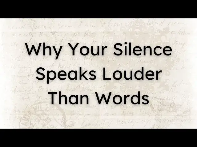 Video thumbnail for The Hidden Power of Silence: Why It Scares the Wrong People | Life Lessons That Change Everything