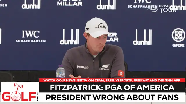 'Video thumbnail for Matt Fitzpatrick: PGA of America president offended European fans'