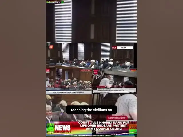 Video thumbnail for Court Jails Nnamdi Kanu For Life Over ENDSARS Protest, Army Couple Killing