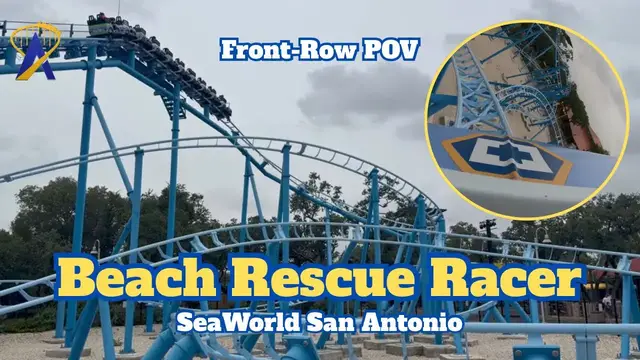 Video thumbnail for Beach Rescue Racer POV - New Family Coaster at SeaWorld San Antonio