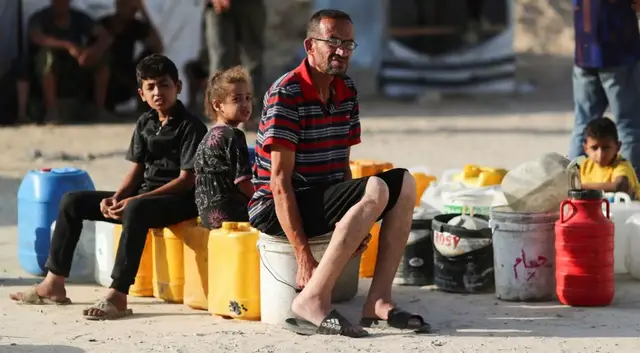 'Video thumbnail for Gaza families endure severe shortages after Israel hits water pipeline'