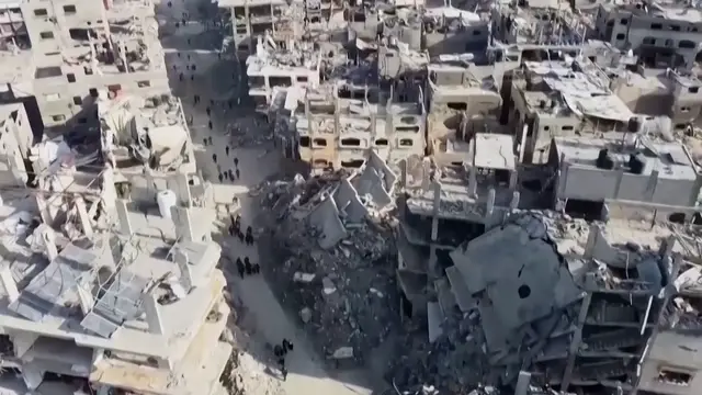 'Video thumbnail for Aerial footage shows devastating scale of Gaza destruction'