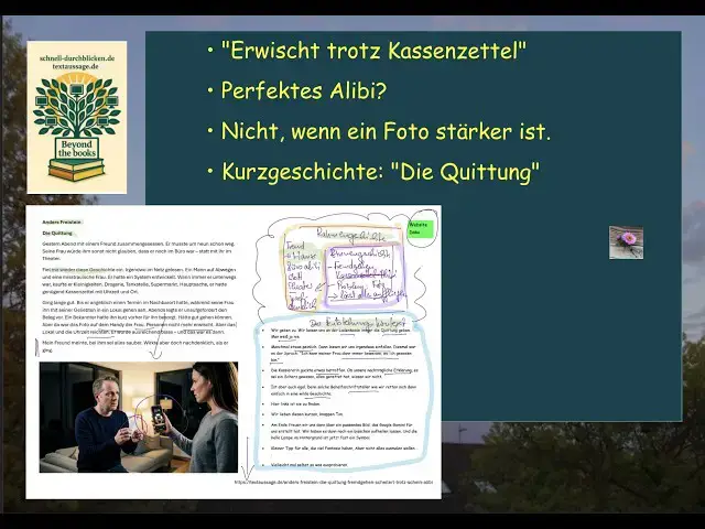 Video thumbnail for Beim Fremdgehen erwischt trotz "Kassenzettel-Alibi" - eine Kurzgeschichte zeigt, wie das passiert.
