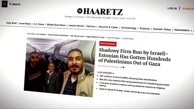 'Video thumbnail for Haaretz investigation uncovers Al-Majd Europe’s role in facilitating Gaza families’ exit'