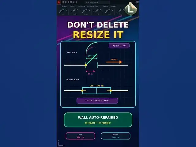 Video thumbnail for Resize AutoCAD Doors and Windows with YQArch CW