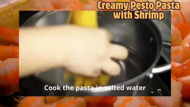 Video thumbnail for Creamy Pesto Pasta with Shrimp Recipe