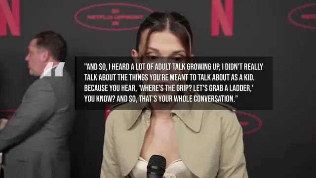 Video thumbnail for Millie Bobby Brown doesn't know 'how to react' to people her own age.