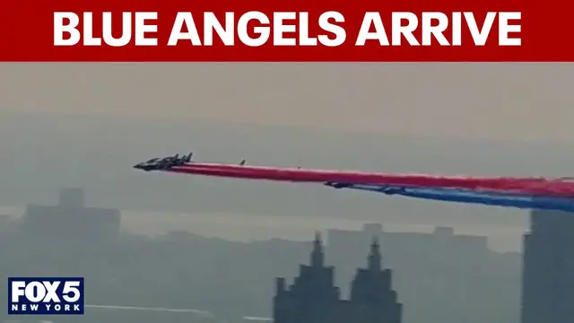 Video thumbnail for WATCH: Blue Angels lead US military flyover