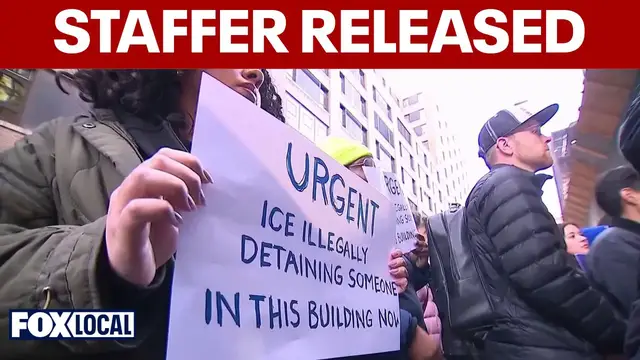 Video thumbnail for ICE releases NYC Council staffer from Delaney Hall