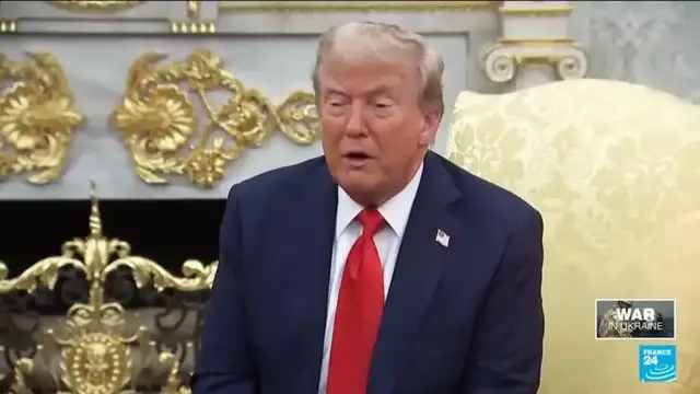 'Video thumbnail for Trump remains vague on backing for Ukraine security plan'
