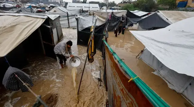Video thumbnail for Sewage and flooding worsen winter hardships for Palestinians in Gaza
