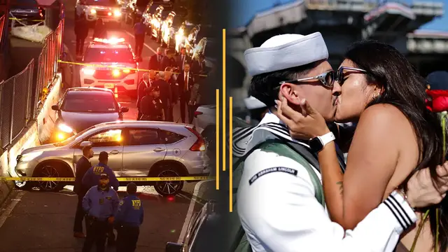 Video thumbnail for Mamdani calls to abolish ICE after NYC shooting; USS Lincoln sailors return home