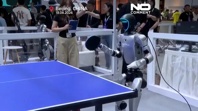 Video thumbnail for China showcases next‑gen humanoid robots as US curbs push firms abroad