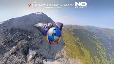 'Video thumbnail for Peter Salzmann’s 347 km/h wingsuit record shown in new footage'