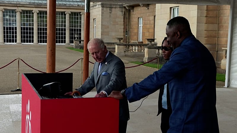 Video thumbnail for King Charles and Idris Elba share the DJ stage at royal garden party