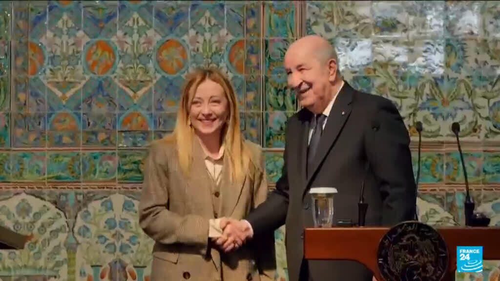 Video thumbnail for Italy's Meloni says to boost cooperation with Algeria on gas deliveries