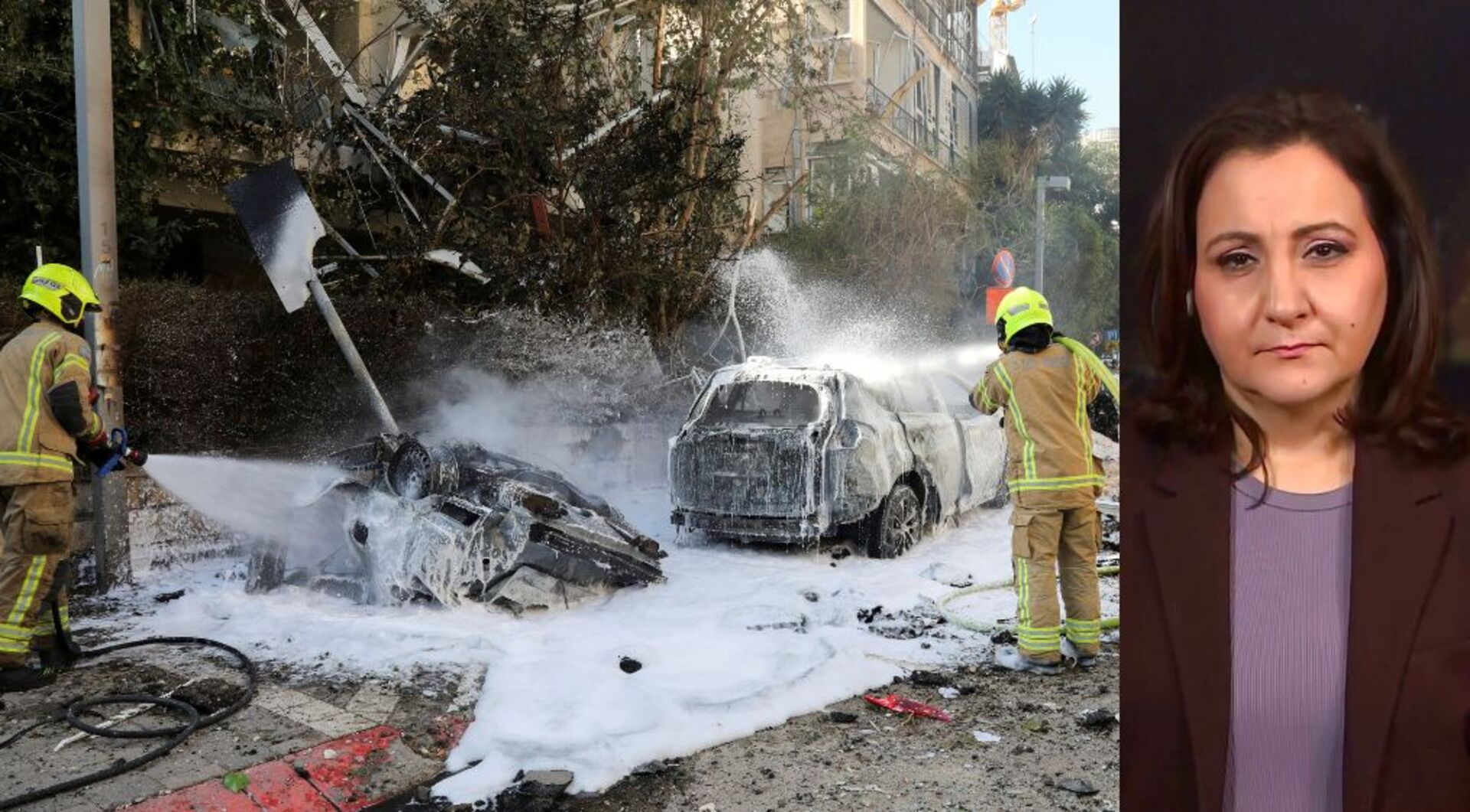 Video thumbnail for Iran missiles hit strategic sites across Israel, fires reported