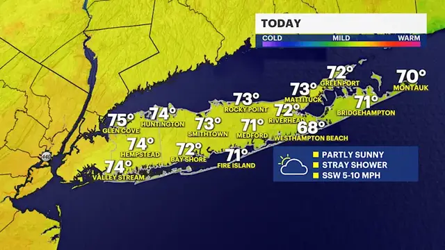 Video thumbnail for Warm day before a few weekend showers hit Long Island