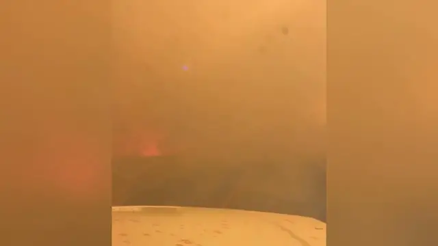 Video thumbnail for US: Firefighters continue battle against California's Bug Fire.