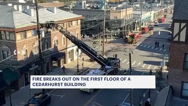 Video thumbnail for Blaze erupts at Lawrence-Cedarhurst business with 11 apartments above