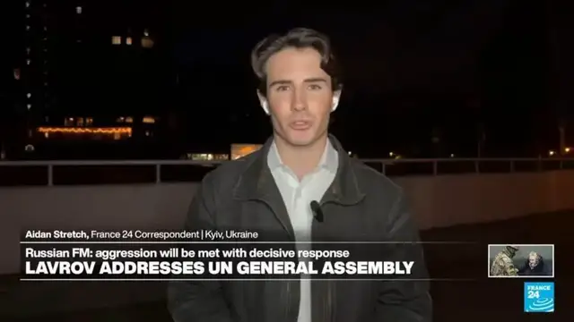 'Video thumbnail for Any aggression against Russia will be met with 'decisive response', Lavrov tells UN'