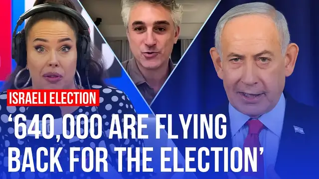 Video thumbnail for 'I've spent $3,000 to vote Netanyahu out:' Israelis fly home for crucial election