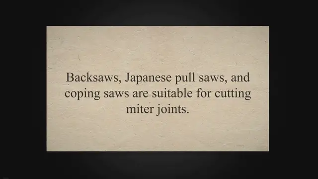 Video thumbnail for Cutting Perfect Miter Joints: A Guide to Choosing and Using the Best Hand Saw for the Job