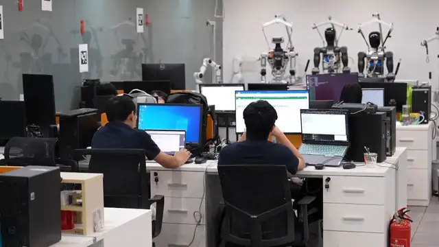 Video thumbnail for China: Humanoid robots demonstrate full-chain technological evolution at 2026 CIFTIS in Beijing.