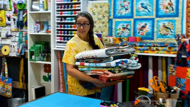 'Video thumbnail for Quilters rally to stitch Texas community back together one ‘hug’ at a time'
