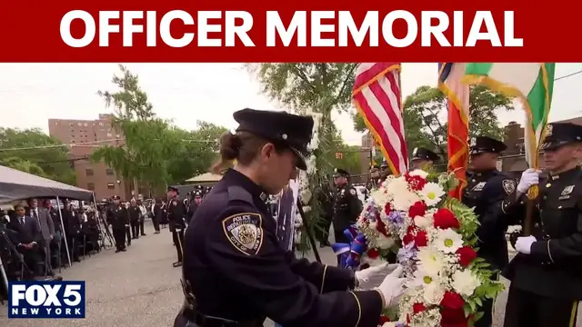 Video thumbnail for Slain NYPD officer honored 1 year after Midtown office shooting