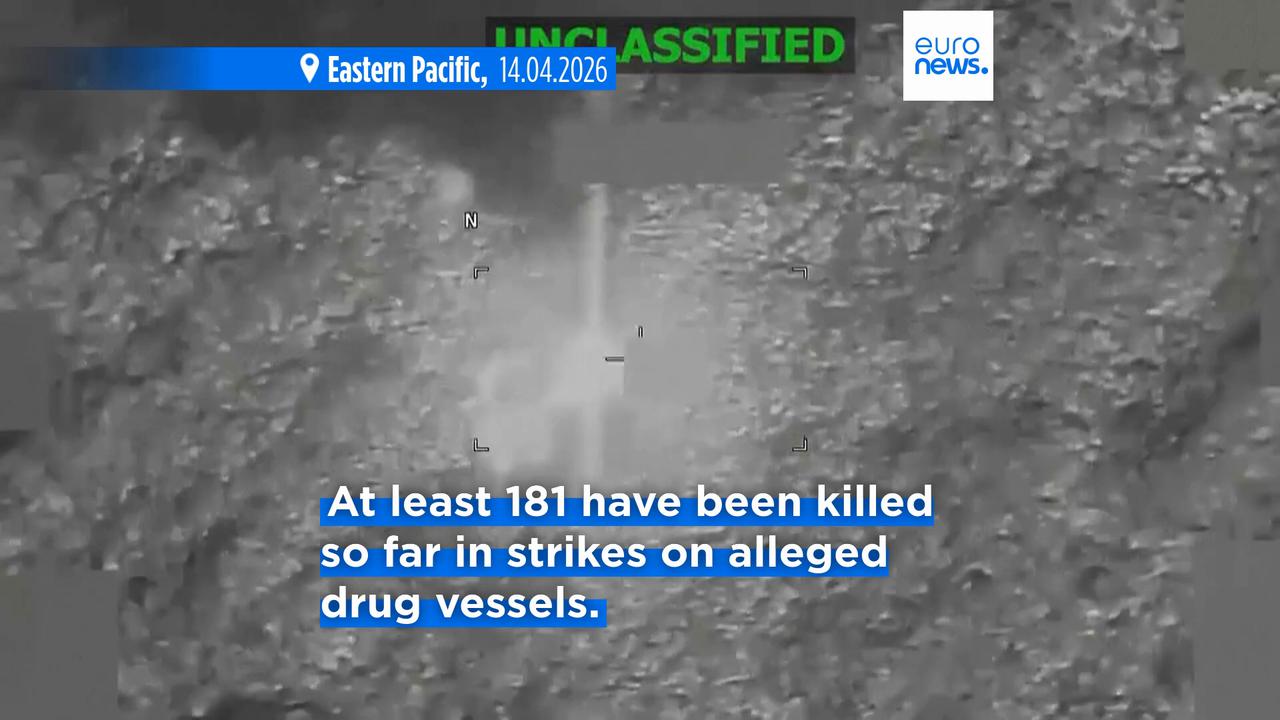 Video thumbnail for US military strike on alleged drug boat kills at least three people in the Caribbean Sea