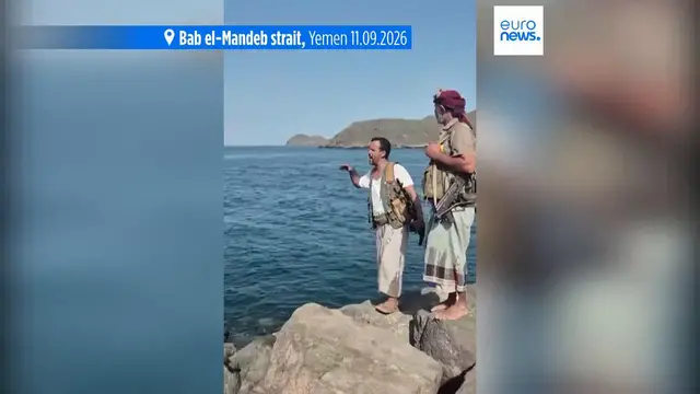 Video thumbnail for Houthis seize key Yemeni island in Bab el-Mandeb, taking control of the strait