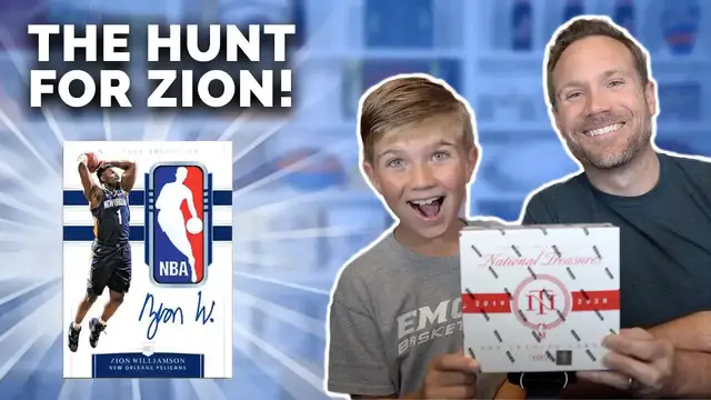 'Video thumbnail for sports card investor: opening 2019-20 national treasures basketball cards with my son!'