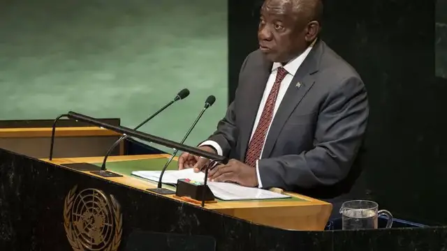 'Video thumbnail for South Africa's president renews calls for Palestinian statehood'