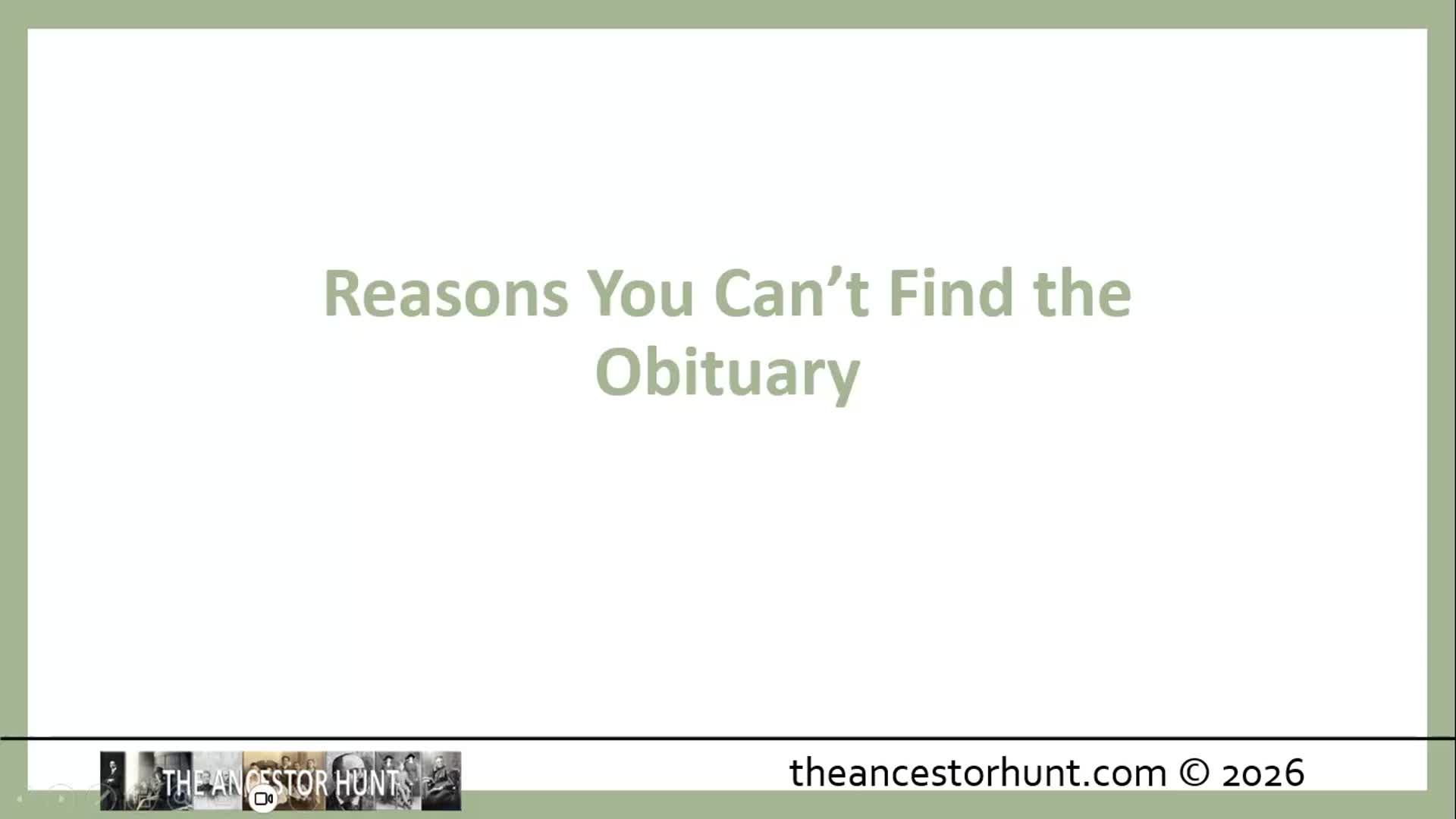 Video thumbnail for Reasons You Can’t Find the Obituary