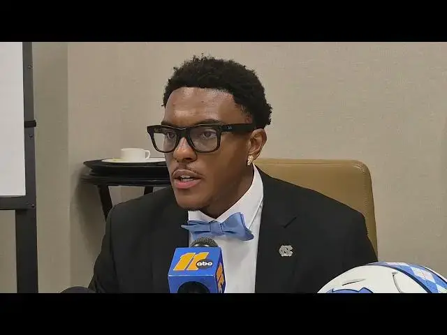 'Video thumbnail for #UNC wide receiver Jordan Shipp at a press availability in Charlotte on Thursday morning'