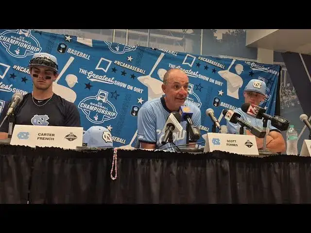 'Video thumbnail for UNC's Carter French, Scott Forbes and Jackson Van De Brake after loss to Arizona, #UNC'