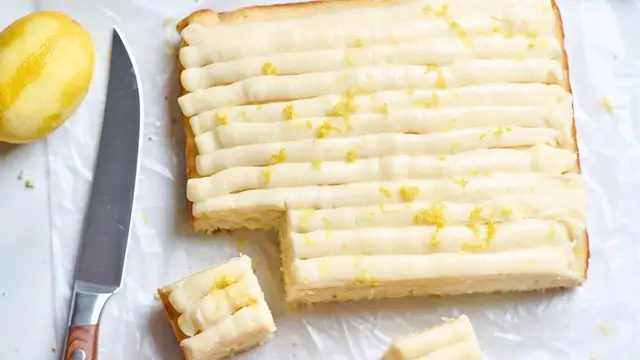 Video thumbnail for DIY Elevated Trader Joe's Lemon Mini Sheet Cake Recipe
