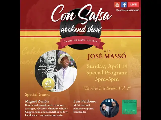 Video thumbnail for "¡Con Salsa!" Live - Miguel Zenón & Luis Perdomo, Sunday, April 14, 2024.