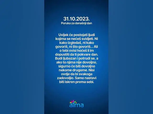 'Video thumbnail for ATMA Poruka za današnji dan 31.10.2023. #inspiracija #porukadana #mudrost  #motivacija'
